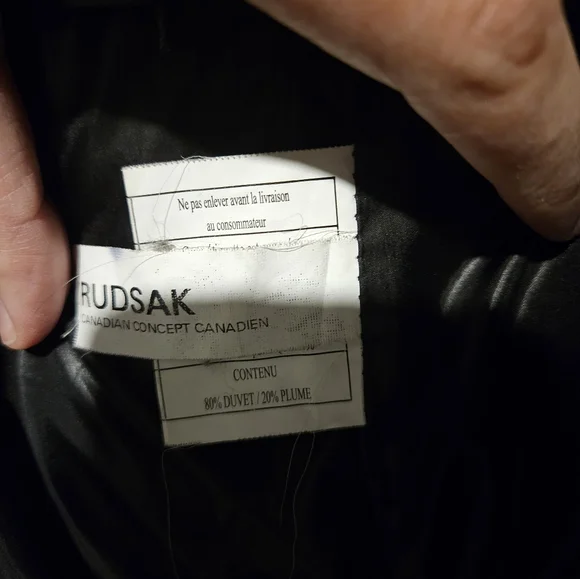 Rudsak black coat with leather sleeves size S - Picture 4 of 7